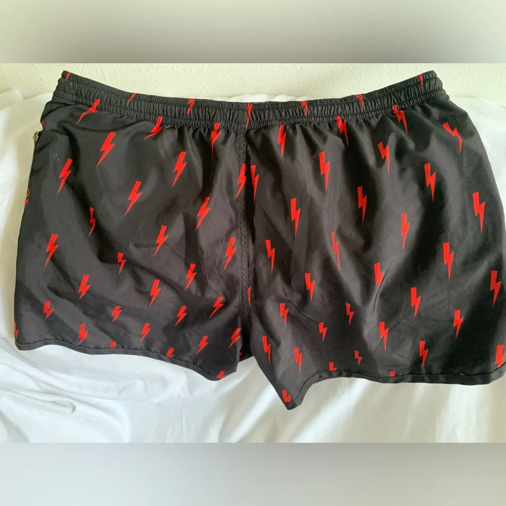 Neil Barrett Black Red Lightning Bolt Shorts Swim Trunks Men’s Small Short